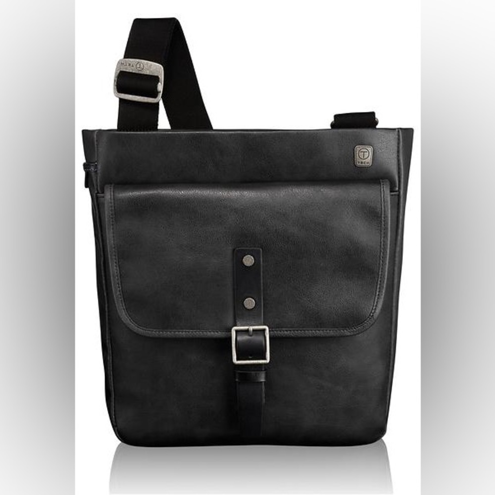 T-Tech by Tumi Leather Travel Vacation Luxury Satchel Over the Shoulder Sling